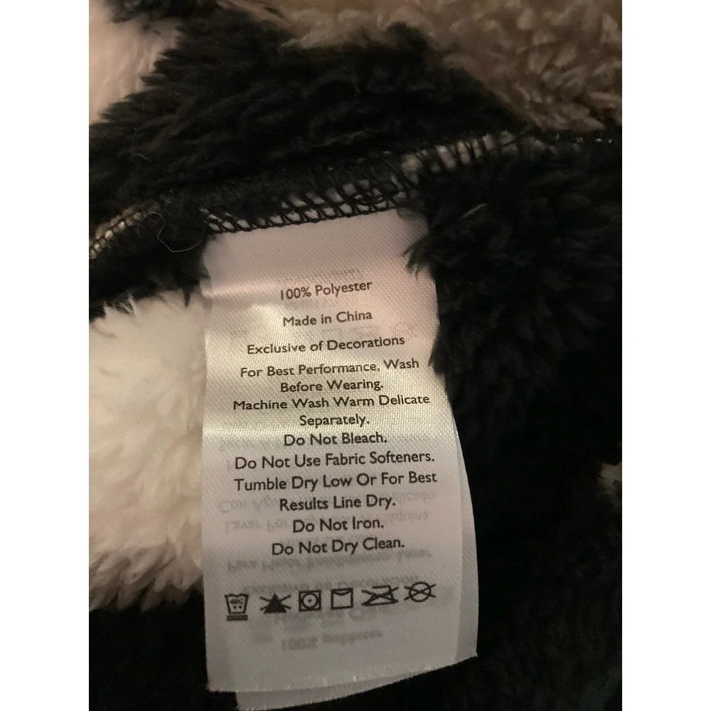 Eddie Bauer Womens 1/4‎ Zip Sweater Mock Neck Faux Fur Size XL Black Gray Cozy - Picture 7 of 9